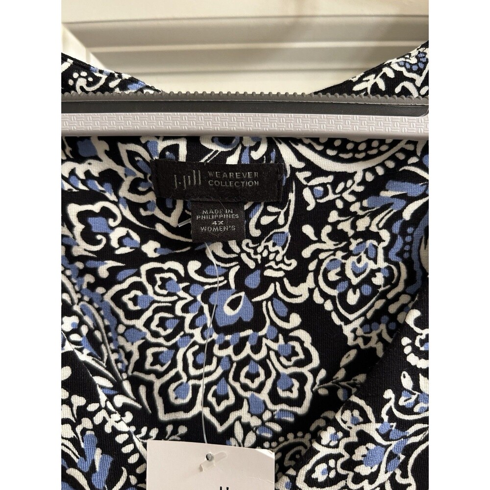 J Jill Wearever Collection Blue Knit Modest Stretch Midi Dress Plus Size 4X - Picture 5 of 8